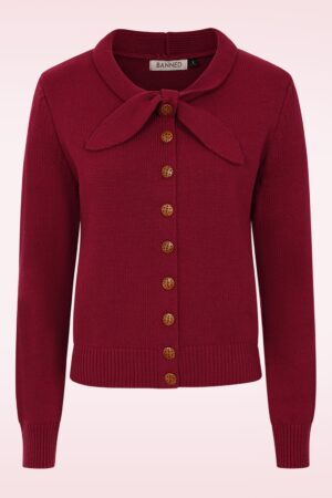 Pia Tie Cardigan in Weinrot