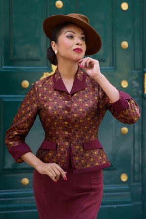 Pyper Aurum Blazer in Weinrot und Gold