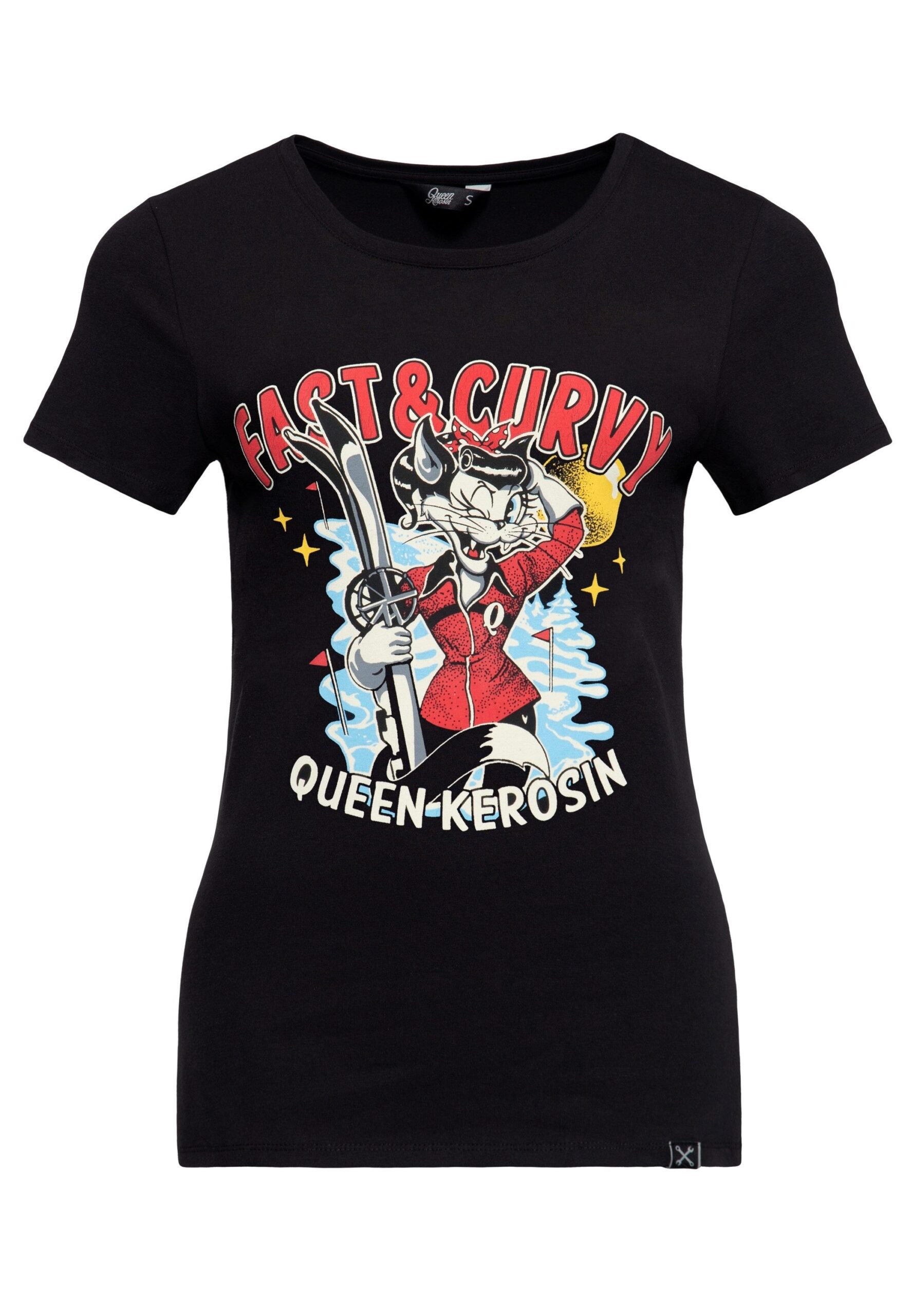 QueenKerosin T-Shirt Fast & Curvy (1-tlg)