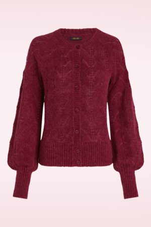 Raglan Bernard Cardigan in Cabernet Red