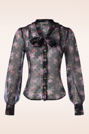 Rosa Bluse in Schwarz