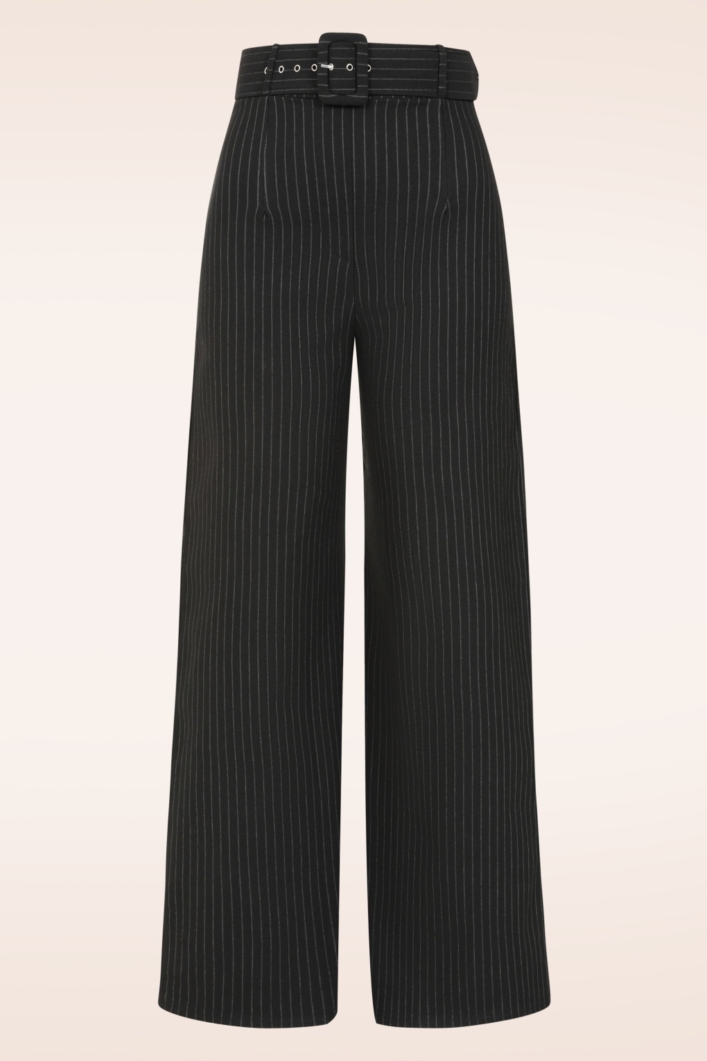Sasha Pinstripe Hose in Schwarz