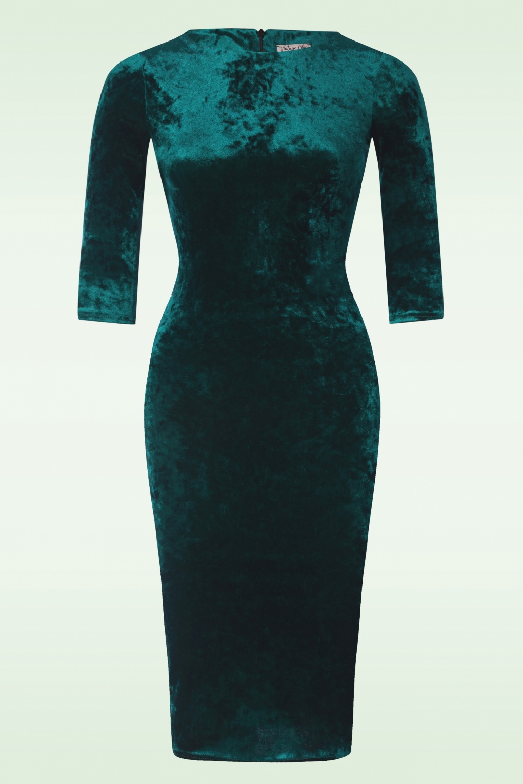 Smaragdgrünes Samt Bleistiftkleid