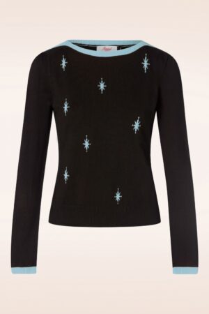 Star Strike Pullover in Schwarz und Blau