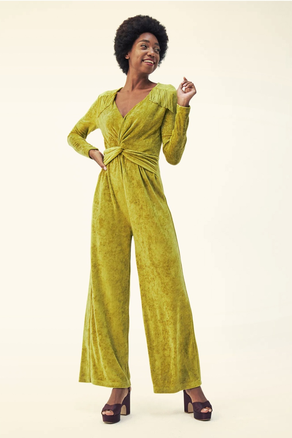 Tassel Tornado Jumpsuit in Kardamom Grün