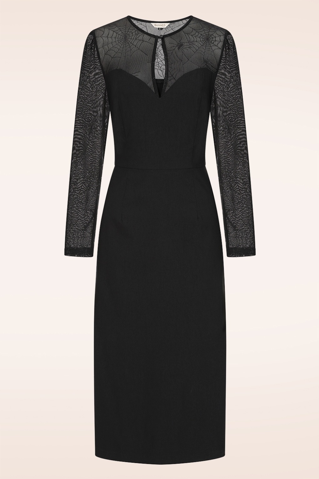 Web of Desire Bleistiftkleid in Schwarz
