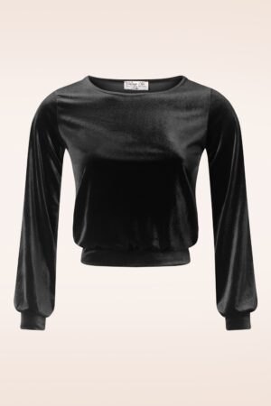 Cozy Samt Top in Schwarz