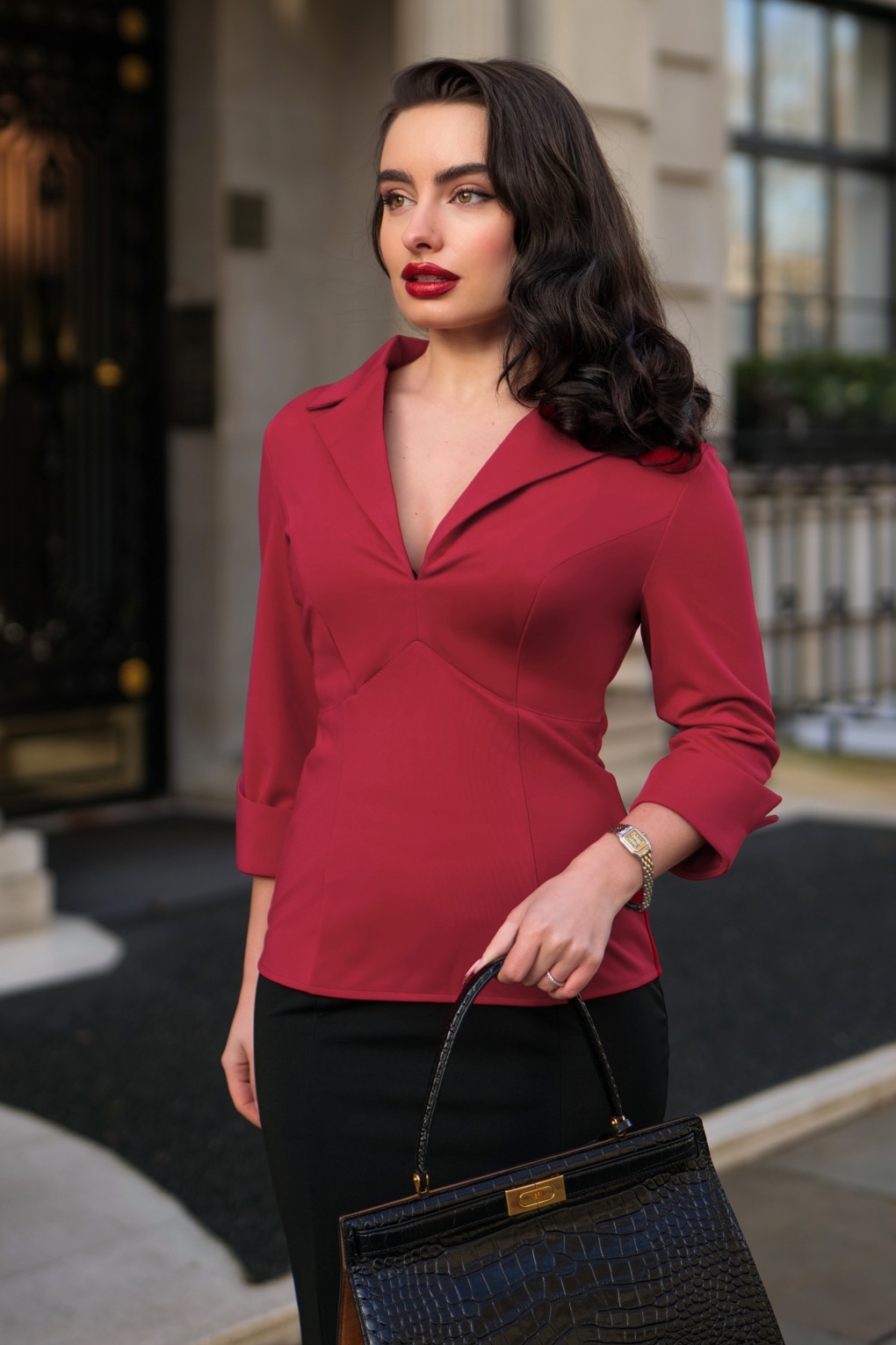 Dianne Travel Bluse in Weinrot