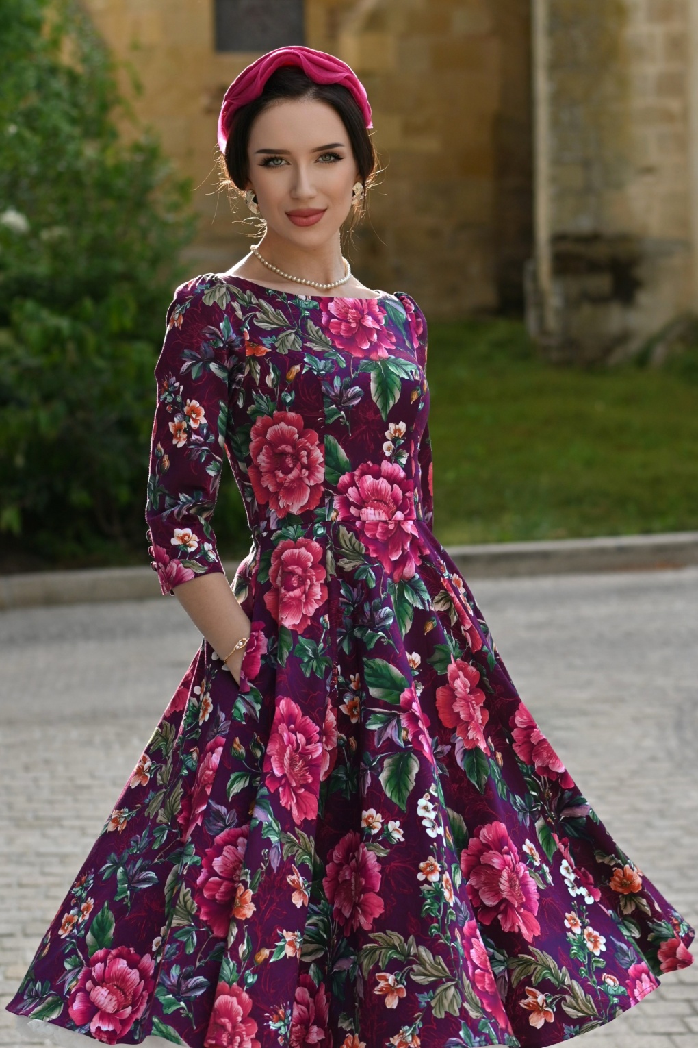 Floral Fantasy Swingkleid in Lila