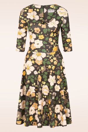 Jules Floral Swingkleid in Braun