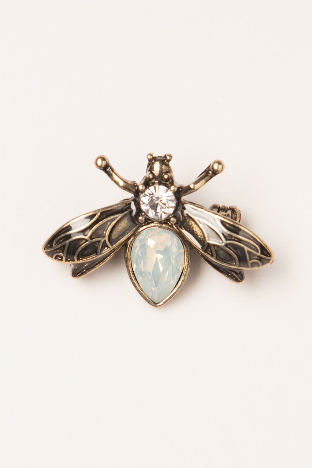 Kristallkäfer-Brosche in Gold