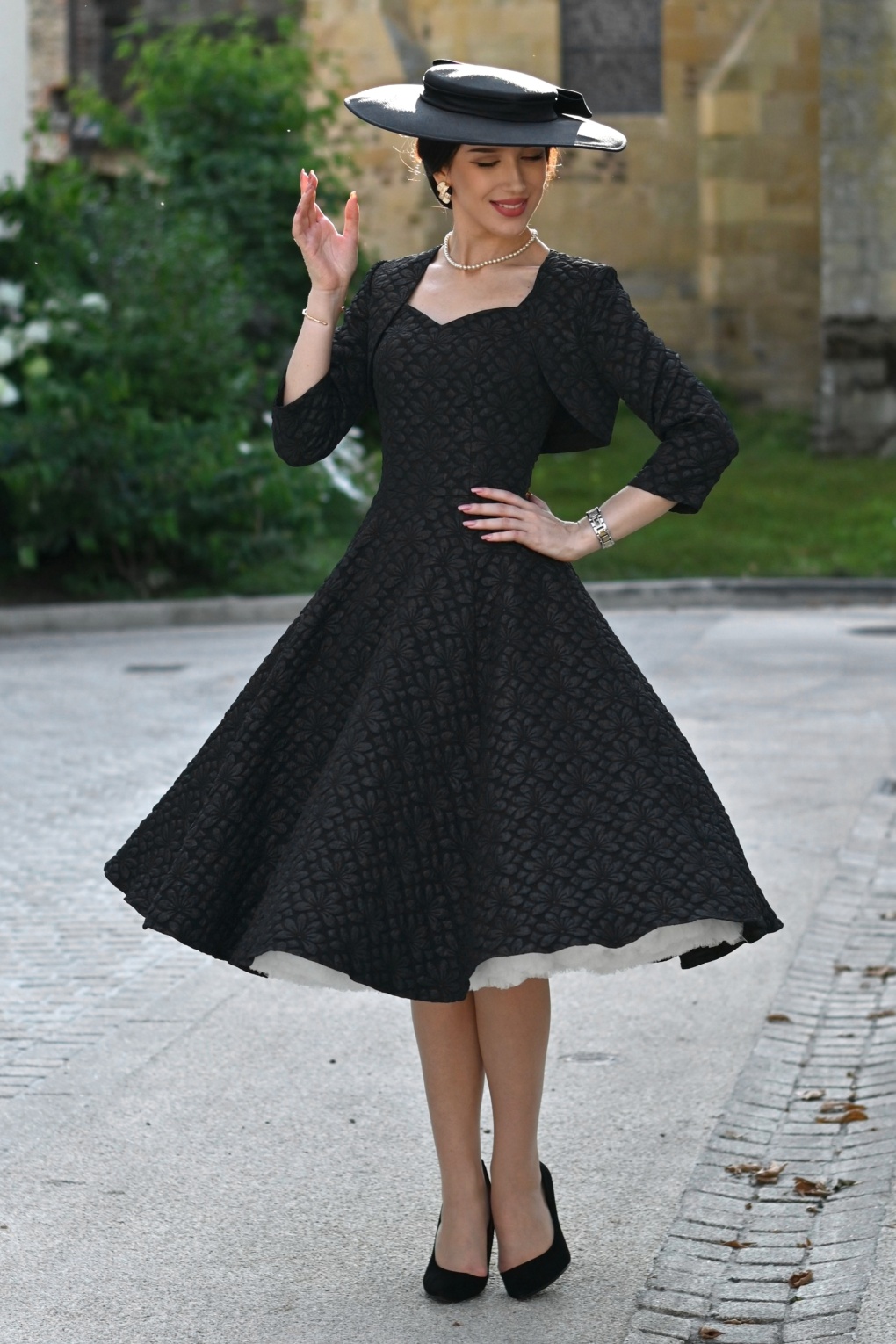 Ramona Swingkleid mit Bolero in Schwarz