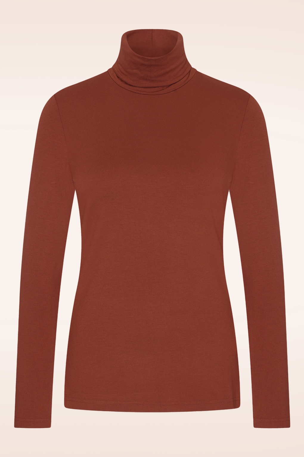 Rollkragen-Top in ockerrot