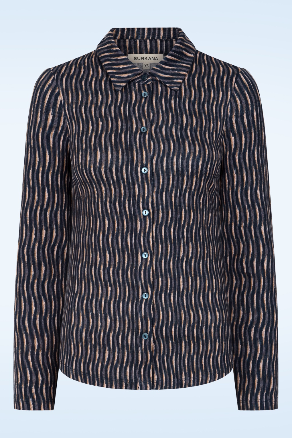 Sue Bluse mit Wellenprint in Blau