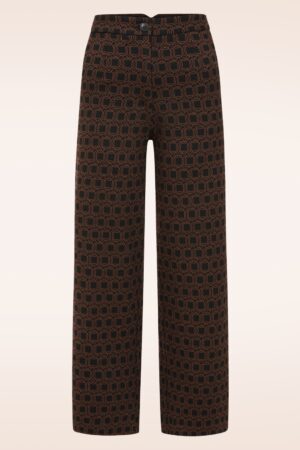 Taylor Hose mit Grafikprint in Schwarz und Braun