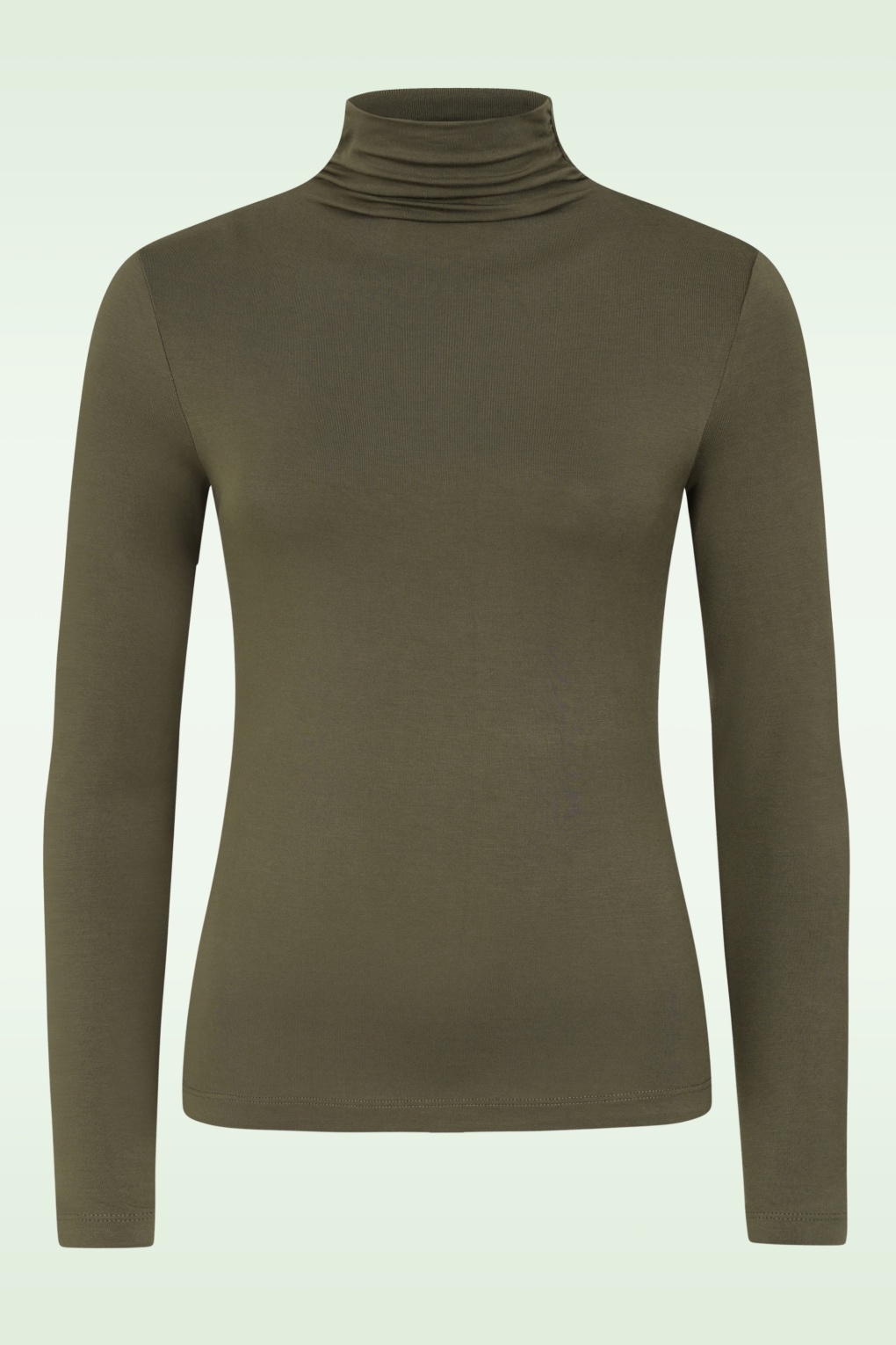 Teagan Rollkragen-Bambus-Top in Khaki