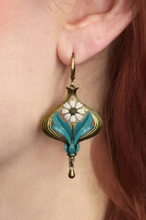 Arabella Ohrringe in Weiß und Türkis