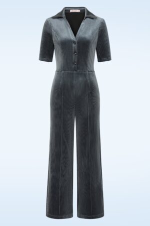 Avenge Cord-Overall in Silberblau