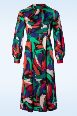 Avion Hoffman Midi Kleid in Multi