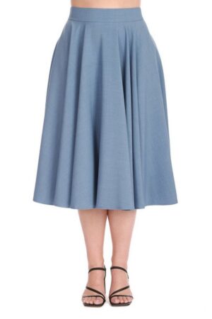 Banned A-Linien-Rock Sway Swing Blau Retro Vintage Skirt