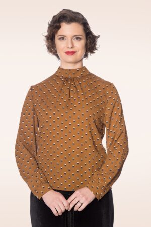 Box Spot Bluse in Braun