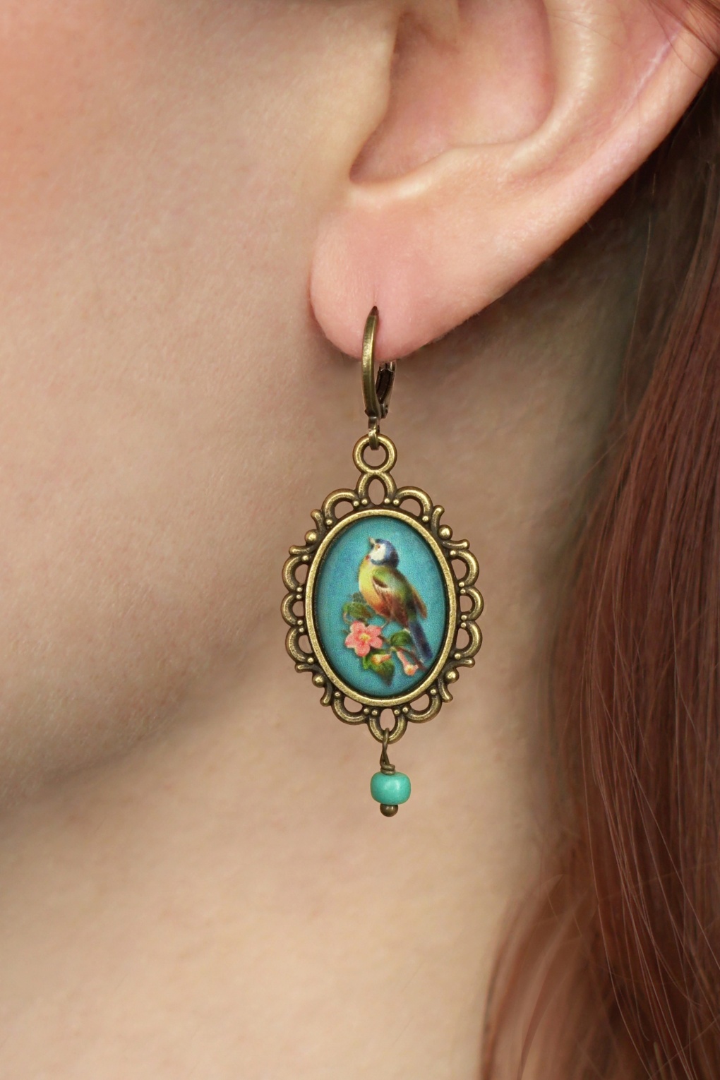 Chickadee Ohrringe in Gold und Blau