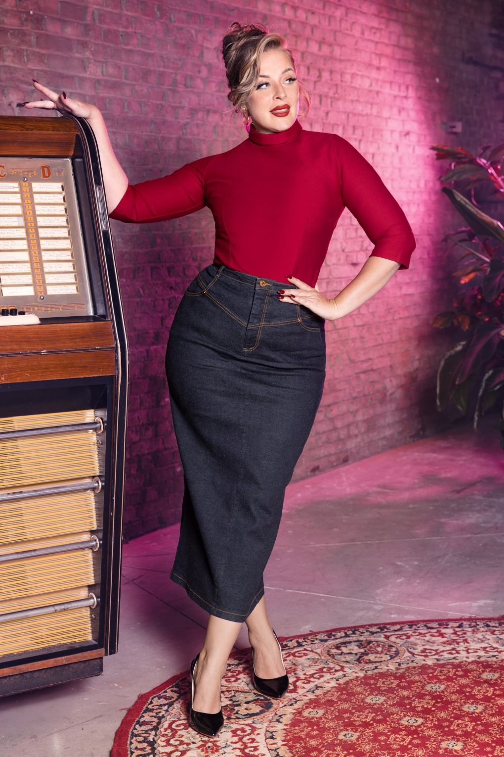 Exklusiv bei Topvintage ~ Maxime Maxirock in Dark Denim