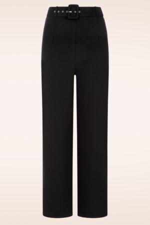 Exklusiv bei Topvintage ~ Sasha Strukturierte Stoffhose in Schwarz