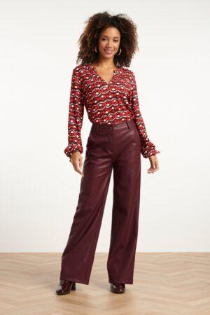 Feline Kunstleder-Hose in Bordeaux