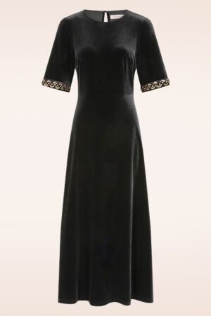 Forgiven Maxikleid aus Samt in Schwarz