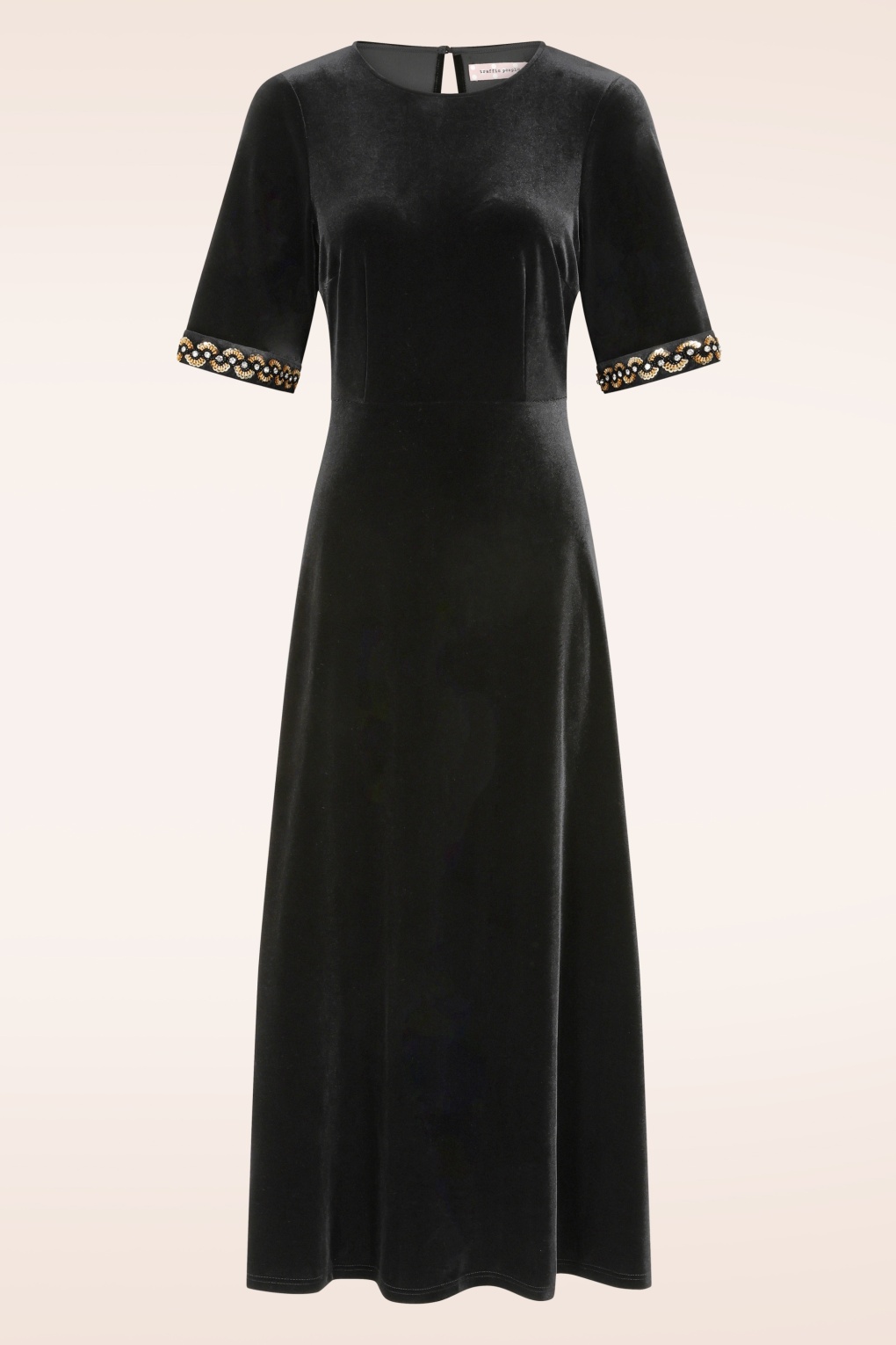 Forgiven Maxikleid aus Samt in Schwarz