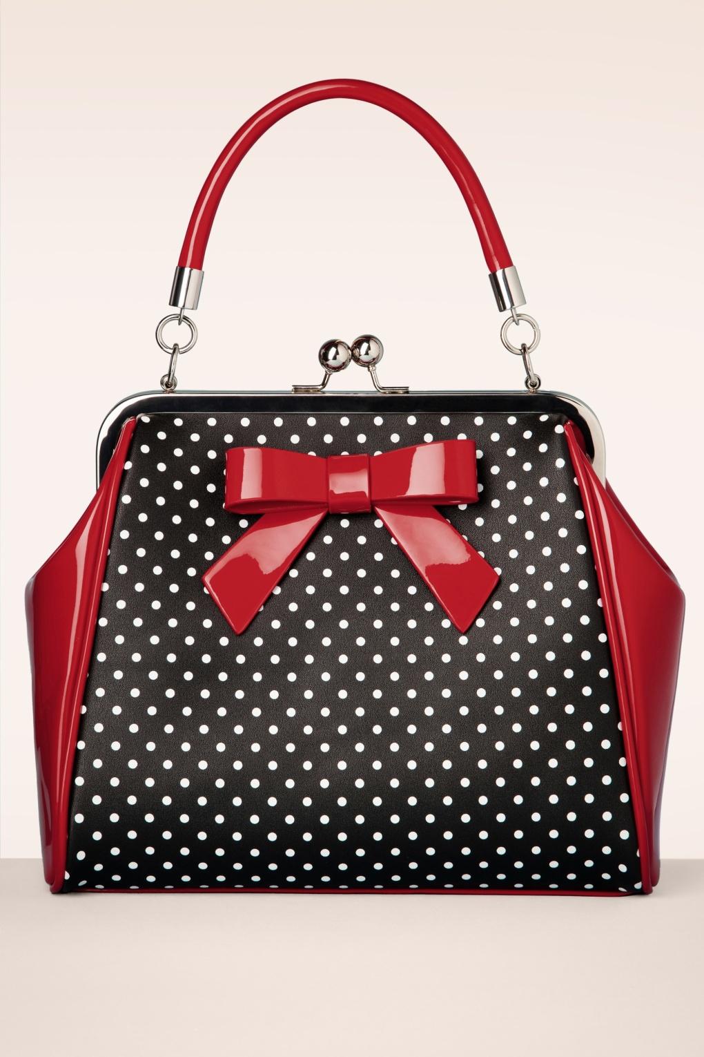 Frances Polka Star Bag in Schwarz und Rot