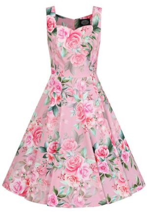 Hearts & Roses London A-Linien-Kleid Nellie Floral Rose Retro Vintage Fit-N-Flare 50er