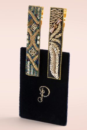 Jewelled Haarspangen in Nachtblau und Marineblau