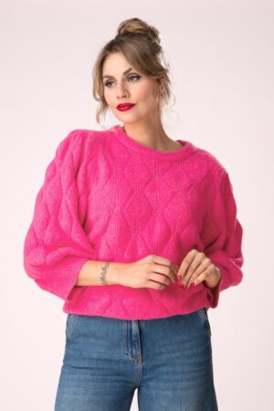 Kyra Strickpullover in Fuchsia