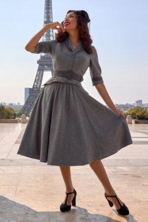 Loane Abalone Flannel-Swingkleid in Grau