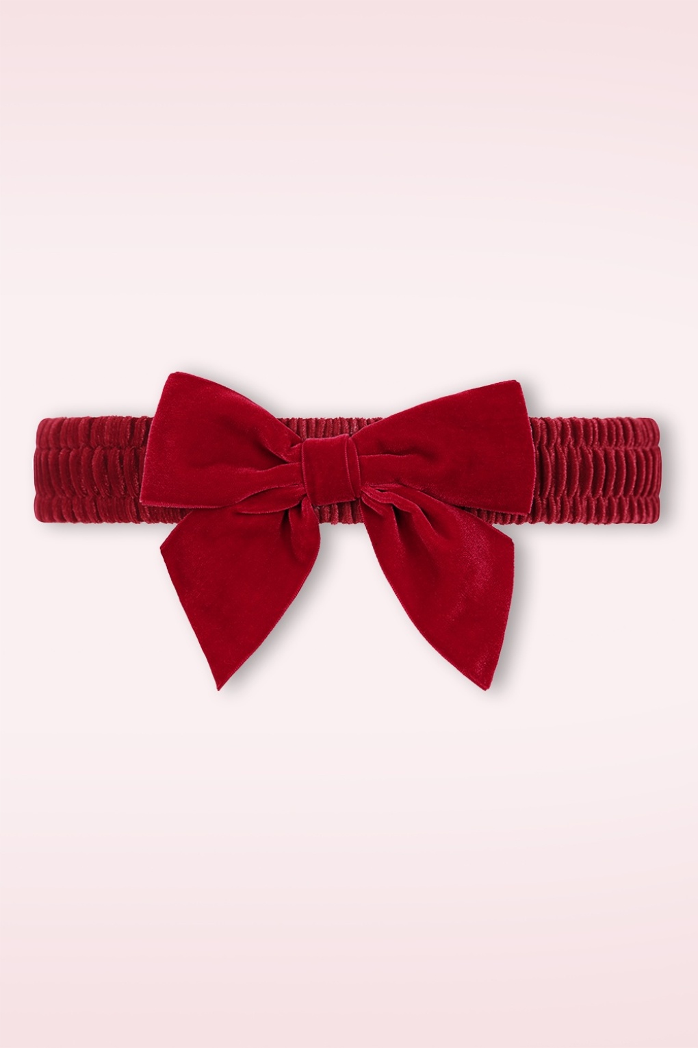 Millie Velvet Bow Gürtel in Tiefrot