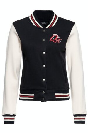 QueenKerosin Collegejacke Rebel at Heart (1-St) Mit hochwertiger Stickerei im Vintage Comic Design