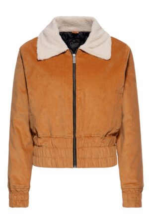 QueenKerosin Winterjacke (1-St) in Feincord mit Sherpa-Kragen