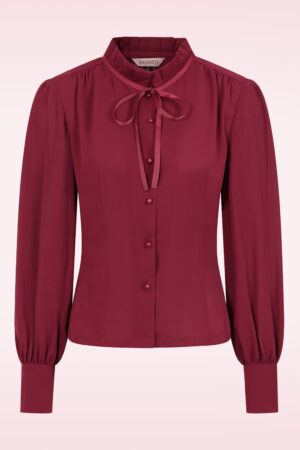 Ruby Ribbon Bluse in Weinrot