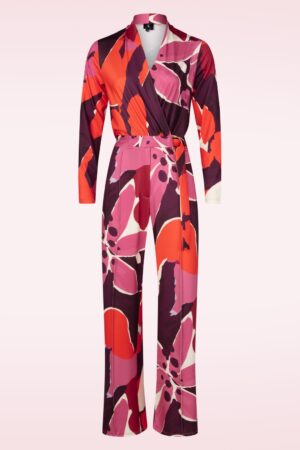 Sarah Printed Jumpsuit in Rot und Multi