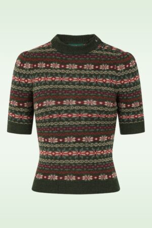 The Fairest Strickoberteil aus Merinowolle in Tannengrün