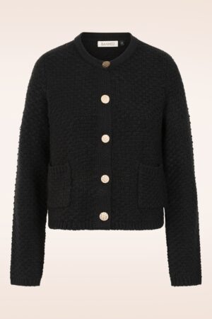 Victoria Strukturierte Strickjacke in Schwarz