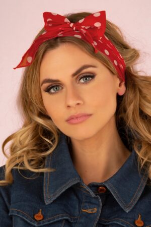 Vintage Retro Polka Dot Haarschal in rot