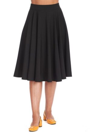 Banned A-Linien-Rock Sway Swing Schwarz Retro Vintage Skirt