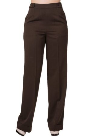 Banned Marlene-Hose Party On Braun Vintage Trousers 40er Jahre Stil