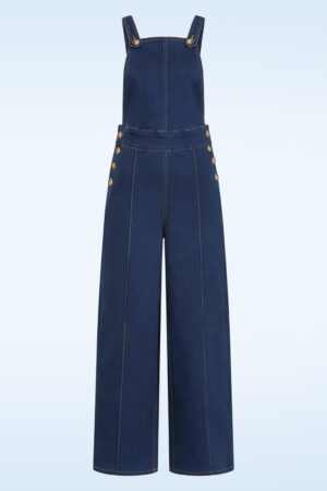 Colette Denim-Latzhose in Dunkelblau