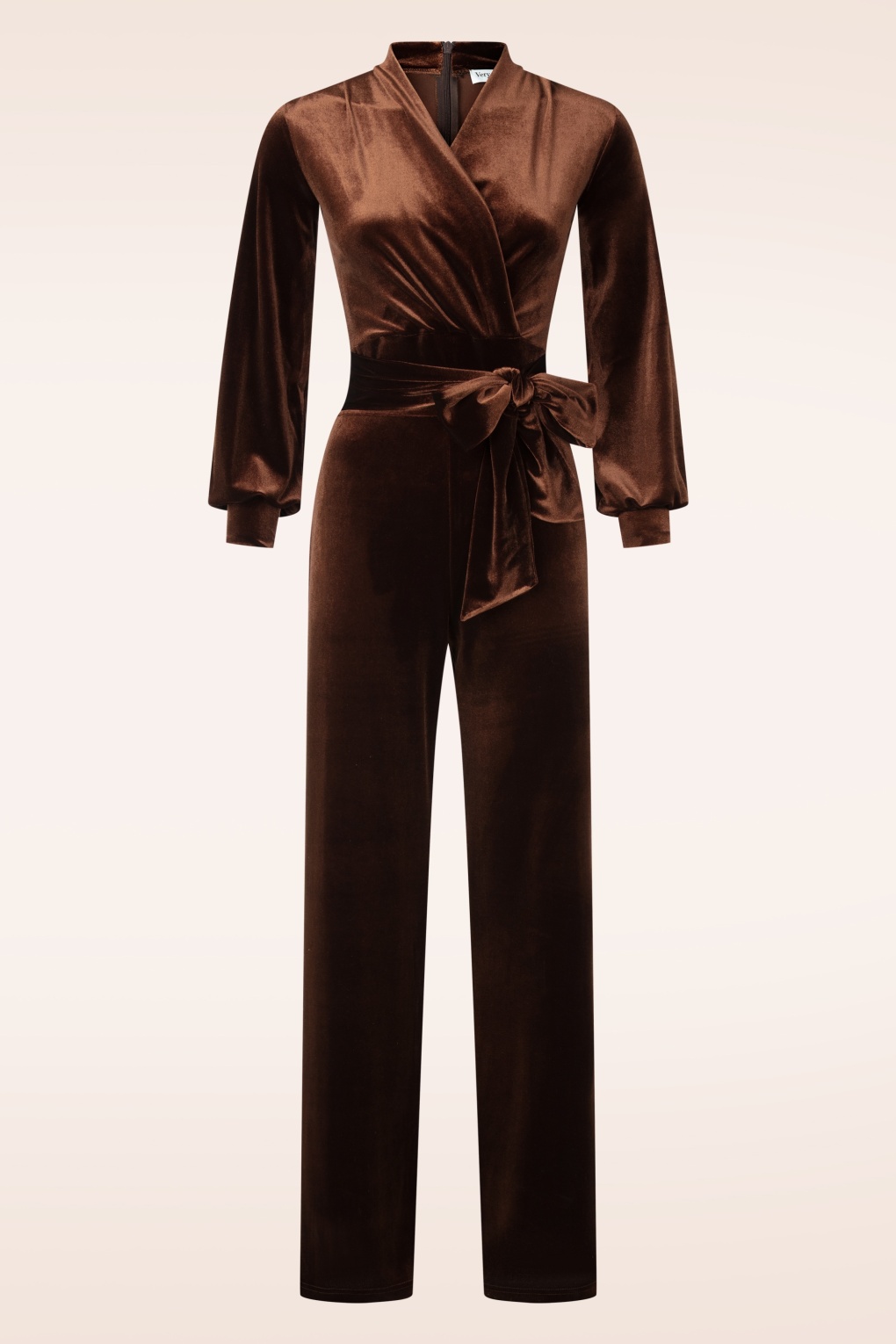 Emmylou Samt-Jumpsuit in Kakaobraun