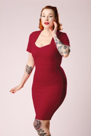 Exklusiv bei Topvintage ~ Elise Elegance Bleistiftkleid in Rot