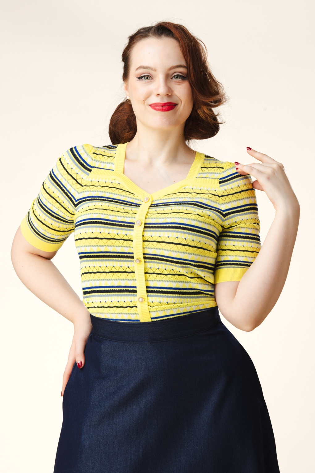 Exklusiv bei Topvintage ~ Pearl Oberteil in Gelb